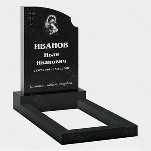 Памятник на могилу (22-132) «Вертикальная стела с православным крестом и иконой»