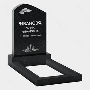 Памятник на могилу (22-135) «Простой с закруглённой вершиной, свечой и птицей»