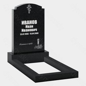Памятник на могилу (22-145) «Вертикальная стела с православным крестом и строгим обрамлением»