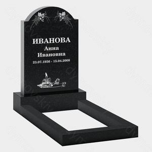 Памятник на могилу (22-148) «Арочный с цветочным орнаментом»