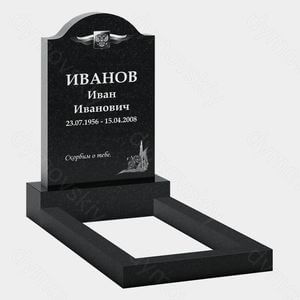 Памятник на могилу (22-150) «Вертикальная стела с закруглённым верхом и официальным рельефом»