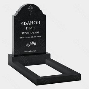 Памятник на могилу (22-151) «Вертикальная стела с закруглённым верхом и крестом»