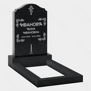 Памятник на могилу (22-156) «Вертикальная стела с крестом и орнаментом»