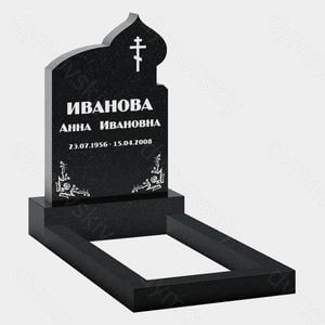 Памятник на могилу (22-177) «Вертикальная стела с плавной волной и православным крестом»