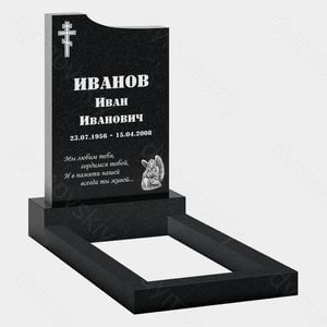 Памятник на могилу (22-179) «Вертикальная стела с православным крестом и ангелом»