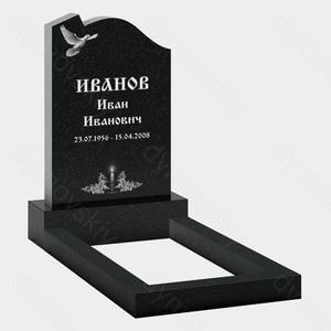 Памятник на могилу (22-180) «Волнообразная стела с голубем и свечой»