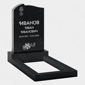 Памятник на могилу (22-182) «Вертикальная стела с медалью и лентой»
