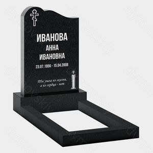 Памятник на могилу (22-185) «Вертикальная стела с плавной вершиной и православным крестом»