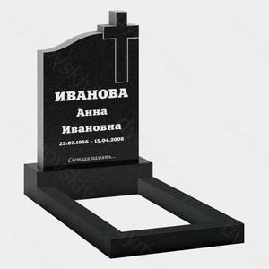 Памятник на могилу (22-189) «Вертикальная стела с рельефным крестом и плавной линией верха»