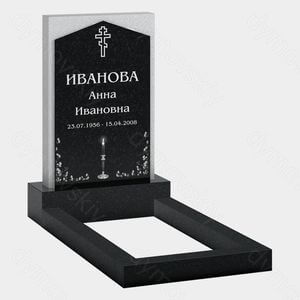 Памятник на могилу (22-196) «Вертикальная стела с православным крестом и свечой»