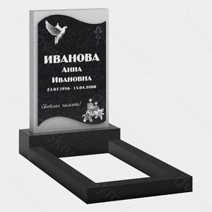 Памятник на могилу (22-203) «Вертикальный парус с голубем, крестом и свечами»