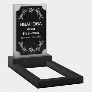 Памятник на могилу (22-204) «Вертикальная стела с растительным орнаментом и прямоугольным обрамлением»