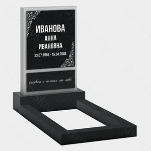 Памятник на могилу (22-207) «Прямоугольная стела с угловым орнаментом и выделенной надписью»