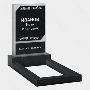 Памятник на могилу (22-208) «Вертикальная прямоугольная стела с растительным орнаментом и обрамлением»