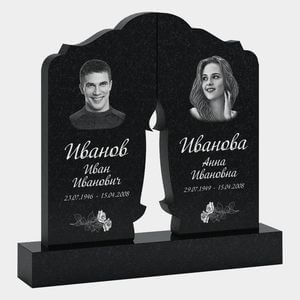 Памятник на могилу (30-130) «Двойной с фигурной аркой и разрезом свечи» 30-130