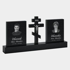 Памятник на могилу (30-164) «Православный двойной с прямоугольными стелами» 30-164