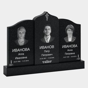 Памятник на могилу (30-196) «Тройной с арочной центральной стелой» 30-196