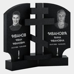 Памятник на могилу (30-208) «Двойной угловой с крестом» 30-208