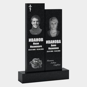 Памятник на могилу (30-220) «Двойной разновысотный прямоугольный» 30-220