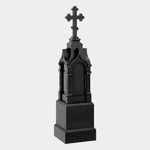 Памятник на могилу (30-619) «Арочная часовня с православным крестом — строгий монументальный стиль» 30-619