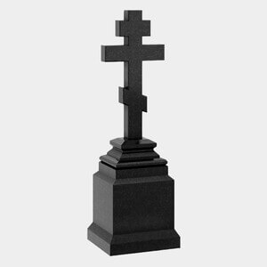 Памятник на могилу (30-635) «Православный крест на массивном постаменте» 30-635