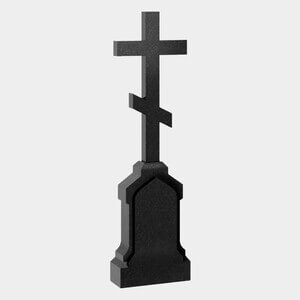 Памятник на могилу (30-649) «Православный двухперекладный крест на строгом постаменте» 30-649