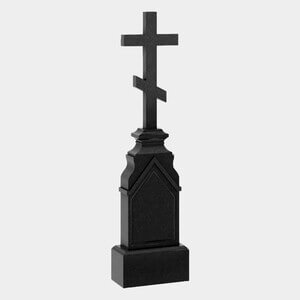 Памятник на могилу (30-682) «Православный крест на классической колонне с арочным обрамлением» 30-682