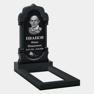 Памятник на могилу (32-112) «Фигурная стела с плавными линиями и цветком» 32-112