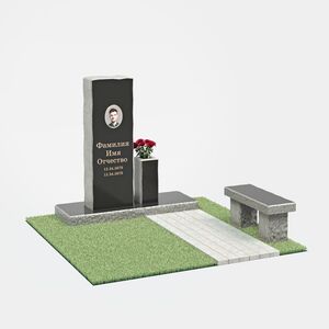 Комплекс на могилу (40-144) «Строгий одиночный с геометричной композицией» 40-144