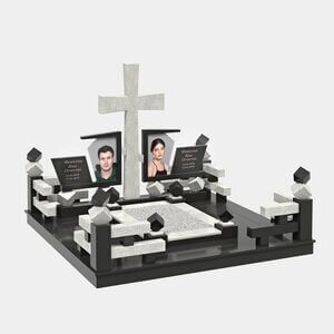 Комплекс на могилу (40-146) «Двойной православный с геометрической композицией» 40-146