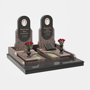 Комплекс на могилу (40-148) «Двойной семейный с округлыми стелами» 40-148