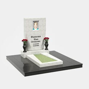 Комплекс на могилу (40-166) «Классический светлый с мягкими линиями» 40-166