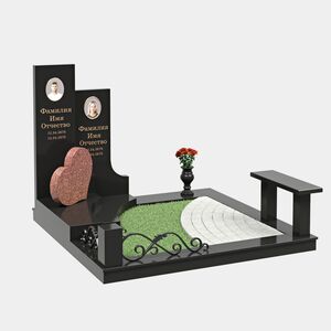 Комплекс на могилу (40-172) «Парный с сердцем и асимметричными стелами» 40-172