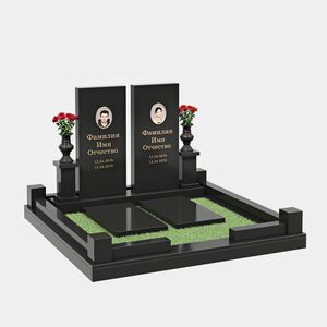 Комплекс на могилу (40-186) «Парный с прямыми стелами и вазами» 40-186