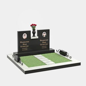Комплекс на могилу (40-238) «Двойной горизонтальный с вазой и дорожкой» 40-238