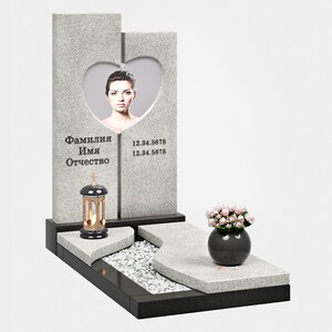 Памятник на могилу (40-706) «С сердечным вырезом и лампадой» 40-706