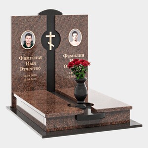 Памятник на могилу (40-717) «Двойной вертикальный с крестом» 40-717