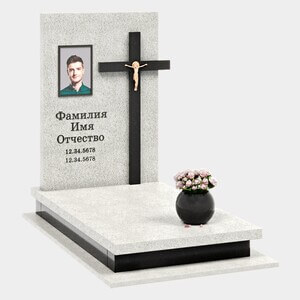 Памятник на могилу (40-719) «Прямой с православным крестом» 40-719