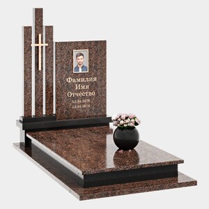 Памятник на могилу (40-723) «Прямоугольный с вертикальными вставками» 40-723