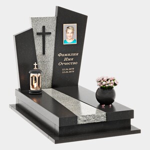 Памятник на могилу (40-730) «Православный с наклонной стелой» 40-730