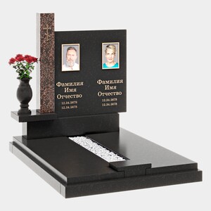 Памятник на могилу (40-761) «Двойной православный с вертикальной вставкой» 40-761
