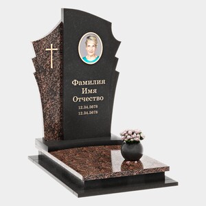 Памятник на могилу (40-769) «Православный с контрастной вставкой» 40-769
