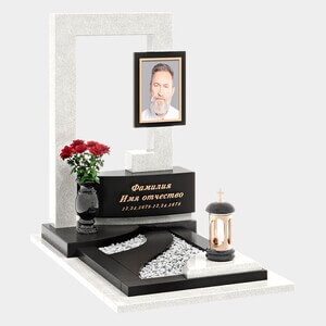 Памятник на могилу (40-791) «Одиночный контрастный с прямоугольной рамой» 40-791