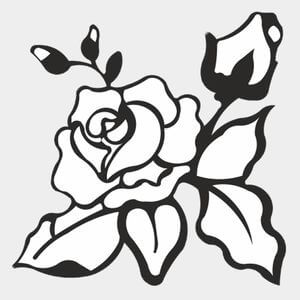 75-612 — Роза с бутонами в гравировке