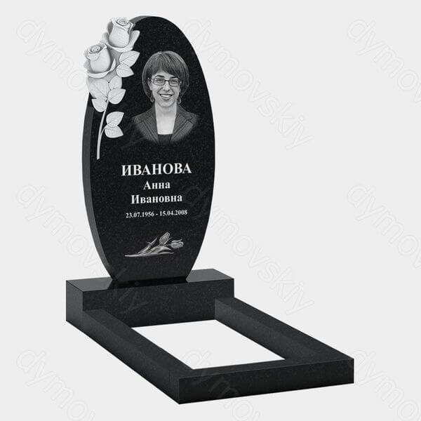 Памятник на могилу (10-493) «Овальная стела с рельефными розами» 10-493