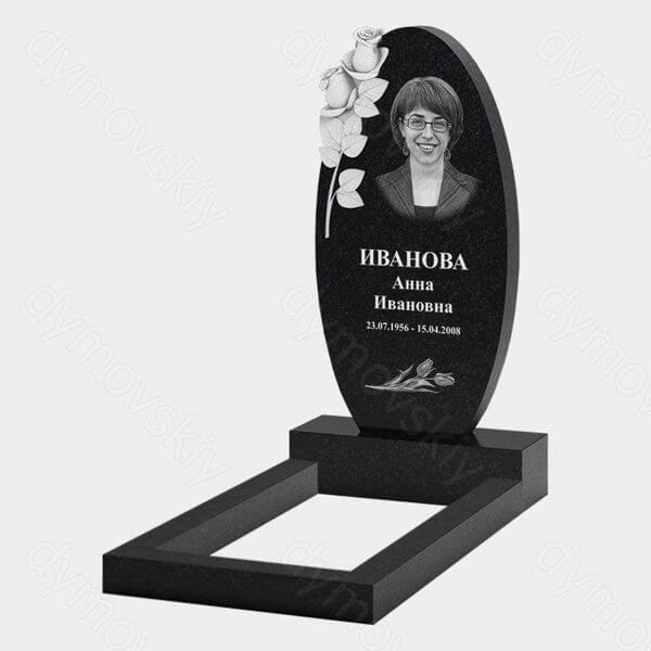 Памятник на могилу (10-493) «Овальная стела с рельефными розами» 10-493
