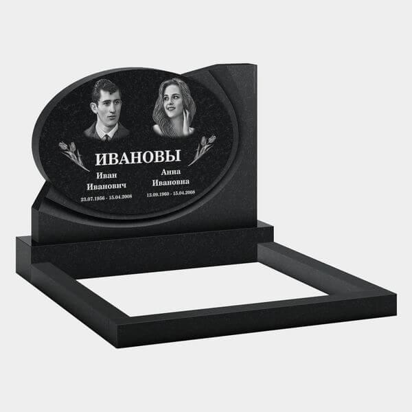 Памятник на могилу (11-367) «Горизонтальная стела с овальным блоком» 11-367