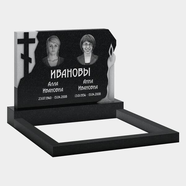 Памятник на могилу (11-372) «Необработанный камень с крестом и свечой» 11-372