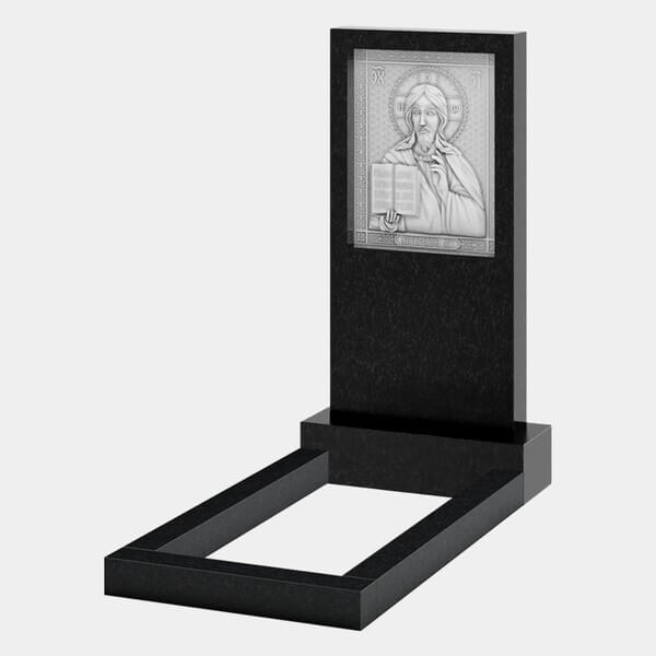 Резной памятник (12-342) «Прямоугольная стела с рельефным образом Спасителя» 12-342