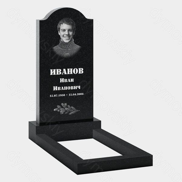 Памятник на могилу (20-150) «Классическая стела с закруглённым верхом и прямоугольным обрамлением» 20-150